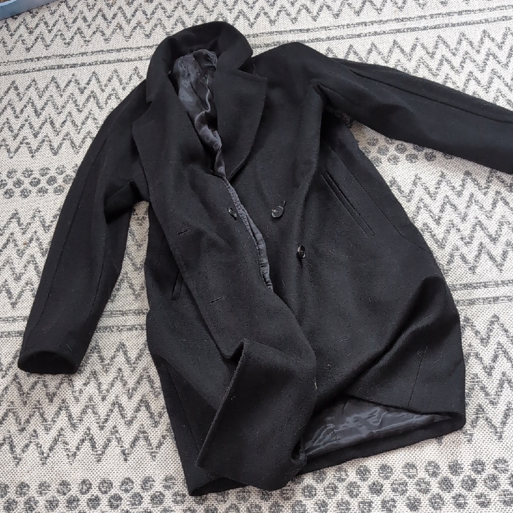 Quince Italian Wool Double Breasted Slouch Coat